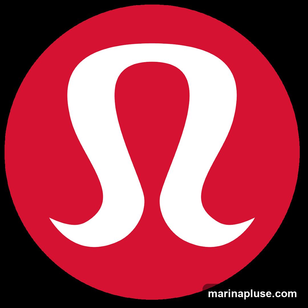 A white stylized 'L' shape is centered within a red circle. The background is black.