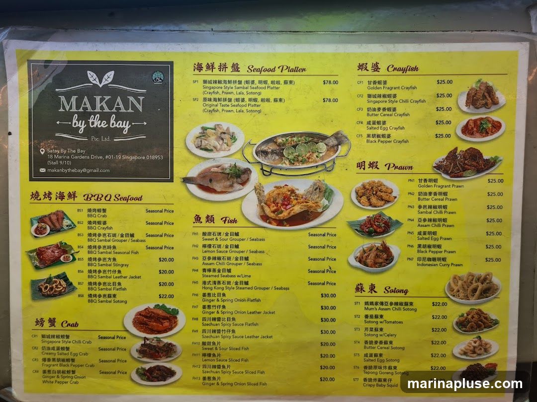 Menu for MAKAN - by the bay - Pte. Ltd. located at Satay By The Bay, 18 Marina Gardens Drive, #01-19 Singapore 018953 (Stall 9/10).