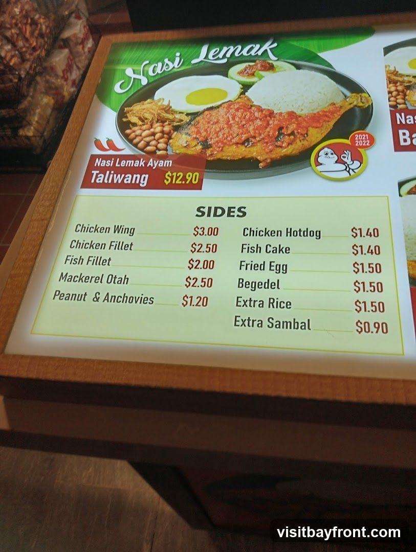 Nasi Lemak Menu