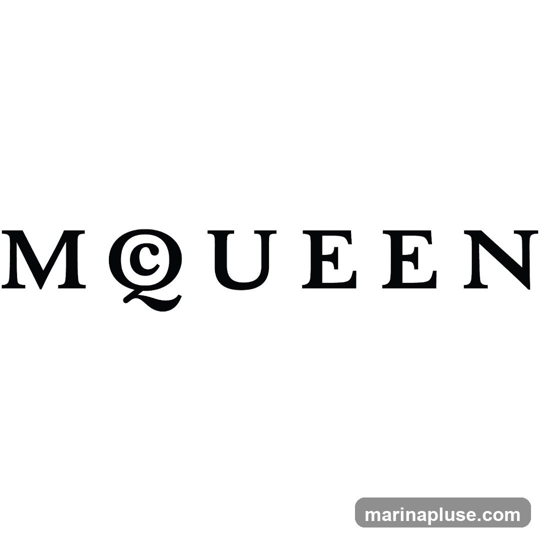 The word MCQUEEN is displayed in black capital letters against a white background. The letter 'Q' is stylized with a lowercase 'c' inside a circle, resembling an at symbol.