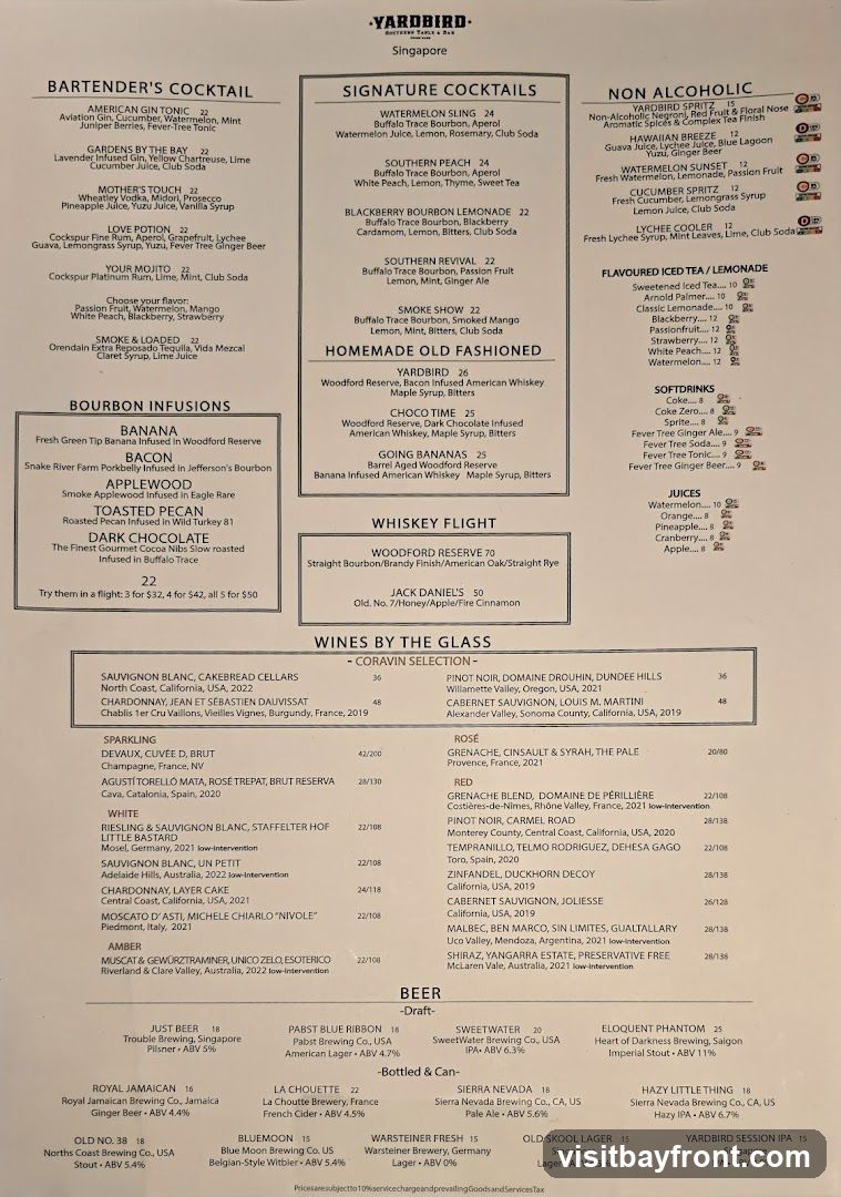 Yardbird Singapore Menu
