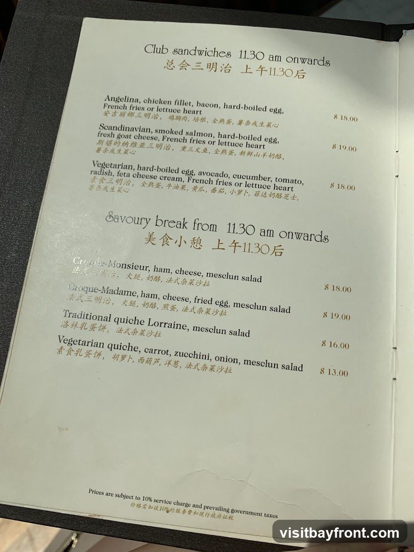 Club sandwiches & Savoury break