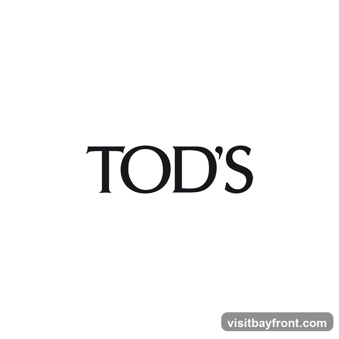The image displays the brand name "TOD'S" in a classic serif font, centered on a white background.