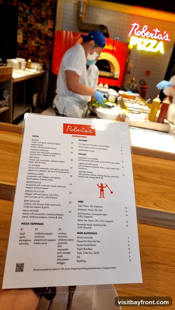 Roberta's Singapore Menu