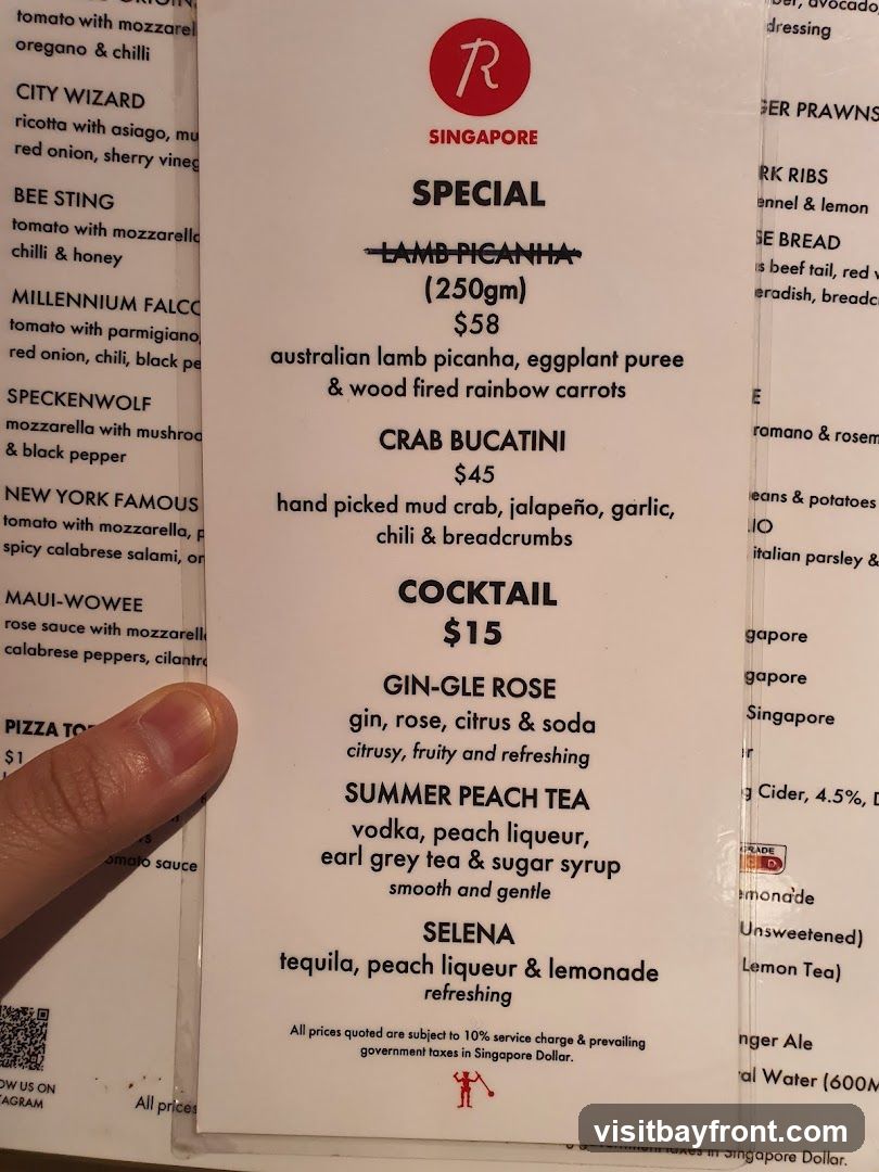 Specials and Cocktails
