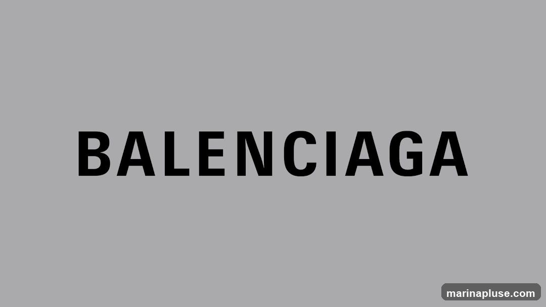 The word BALENCIAGA is displayed in large, black, sans-serif capital letters against a plain grey background.