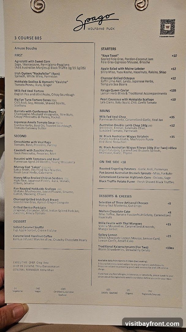 Spago Wolfgang Puck Menu