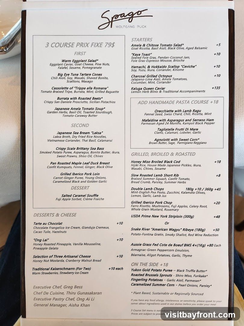 Spago Wolfgang Puck Menu