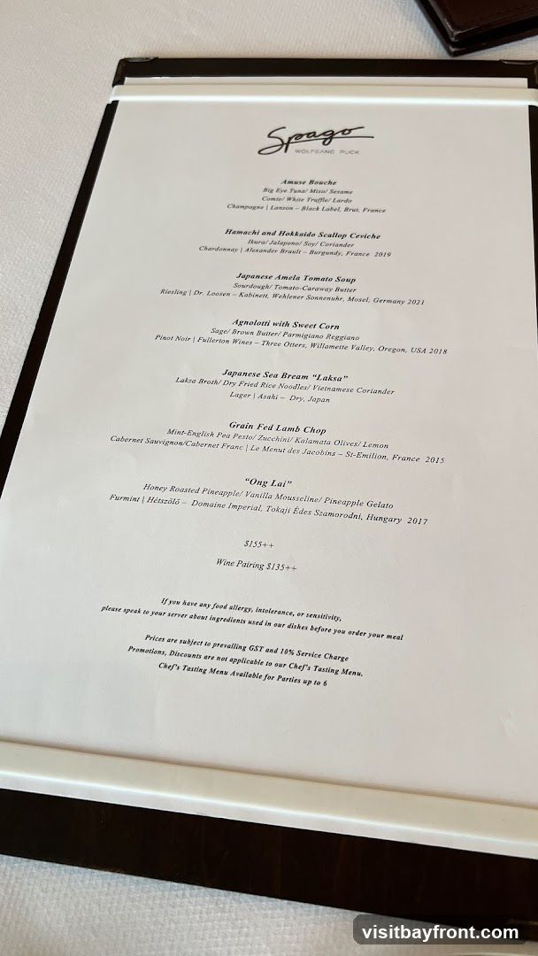 Spago Wolfgang Puck Menu