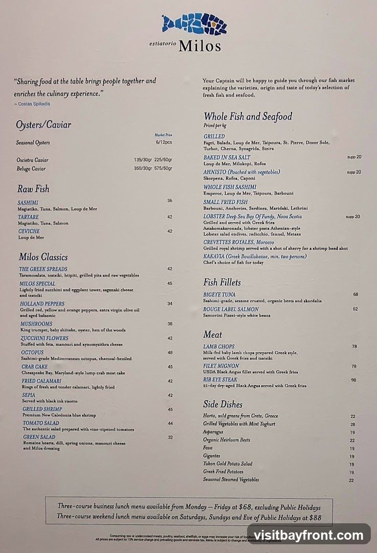 Milos Menu