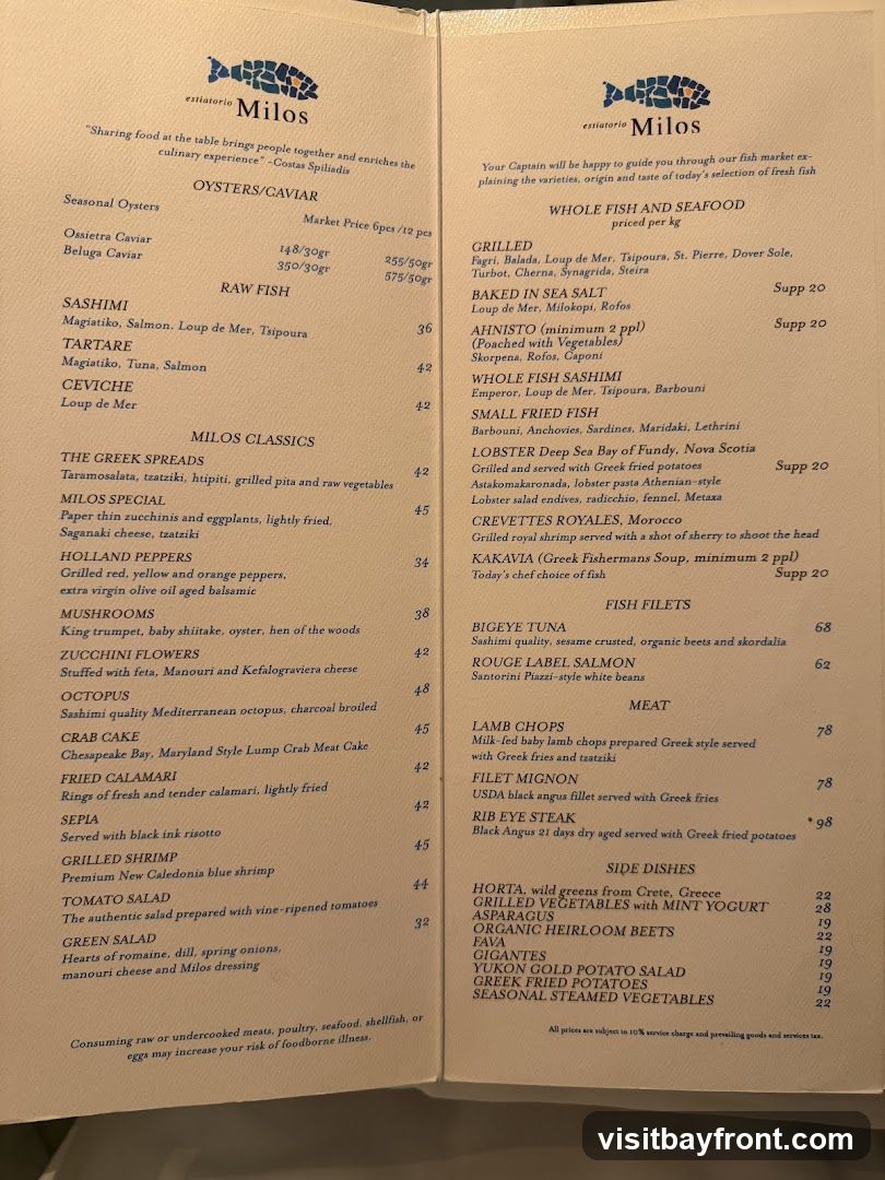Milos Menu