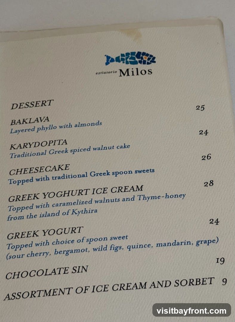 Dessert Menu