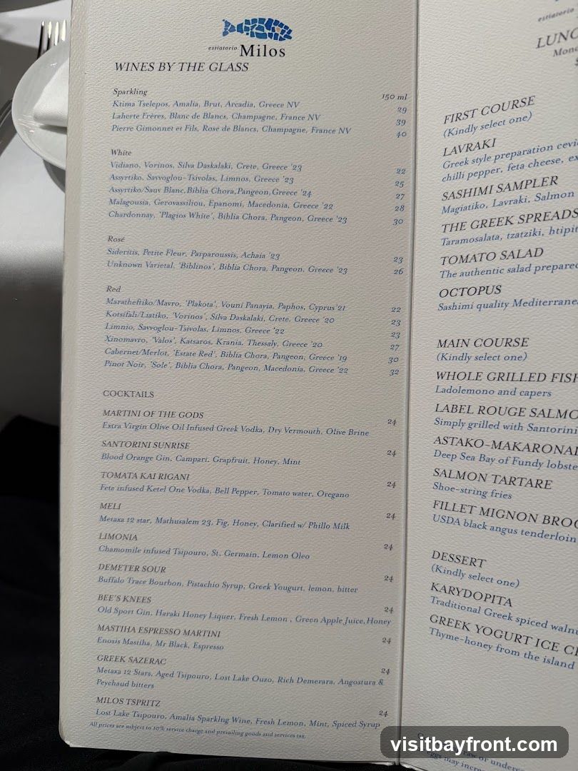 Milos Wines by the Glass