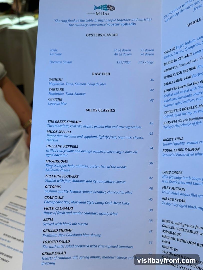 Milos Menu
