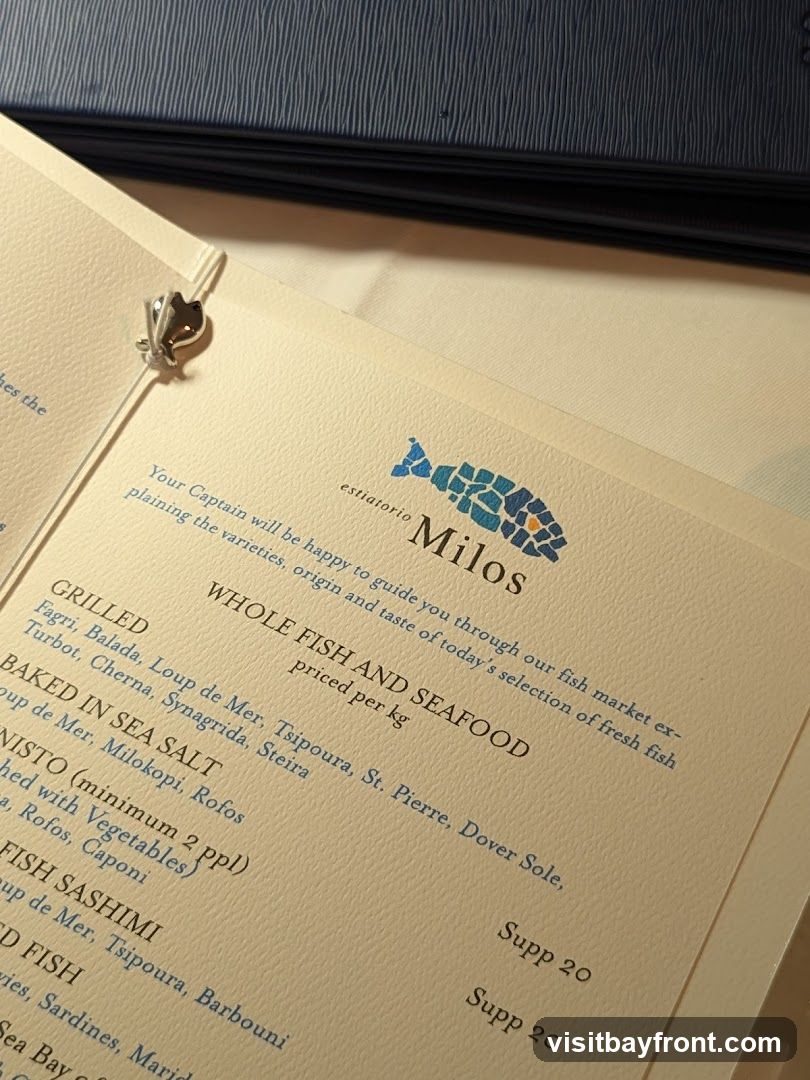 Milos Menu