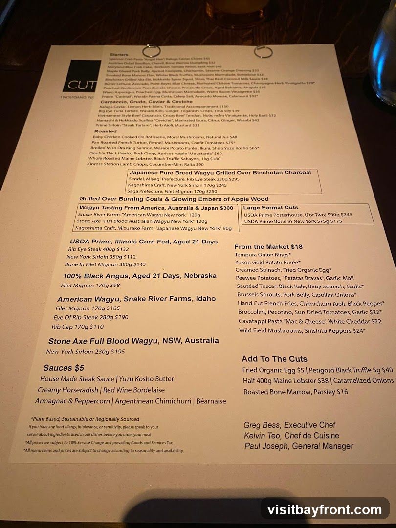 CUT by Wolfgang Puck Menu