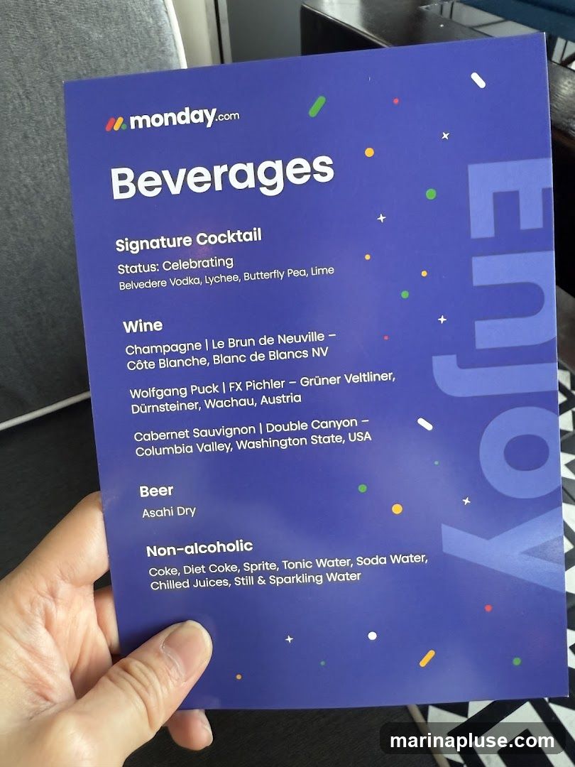 A menu for beverages from monday.com.