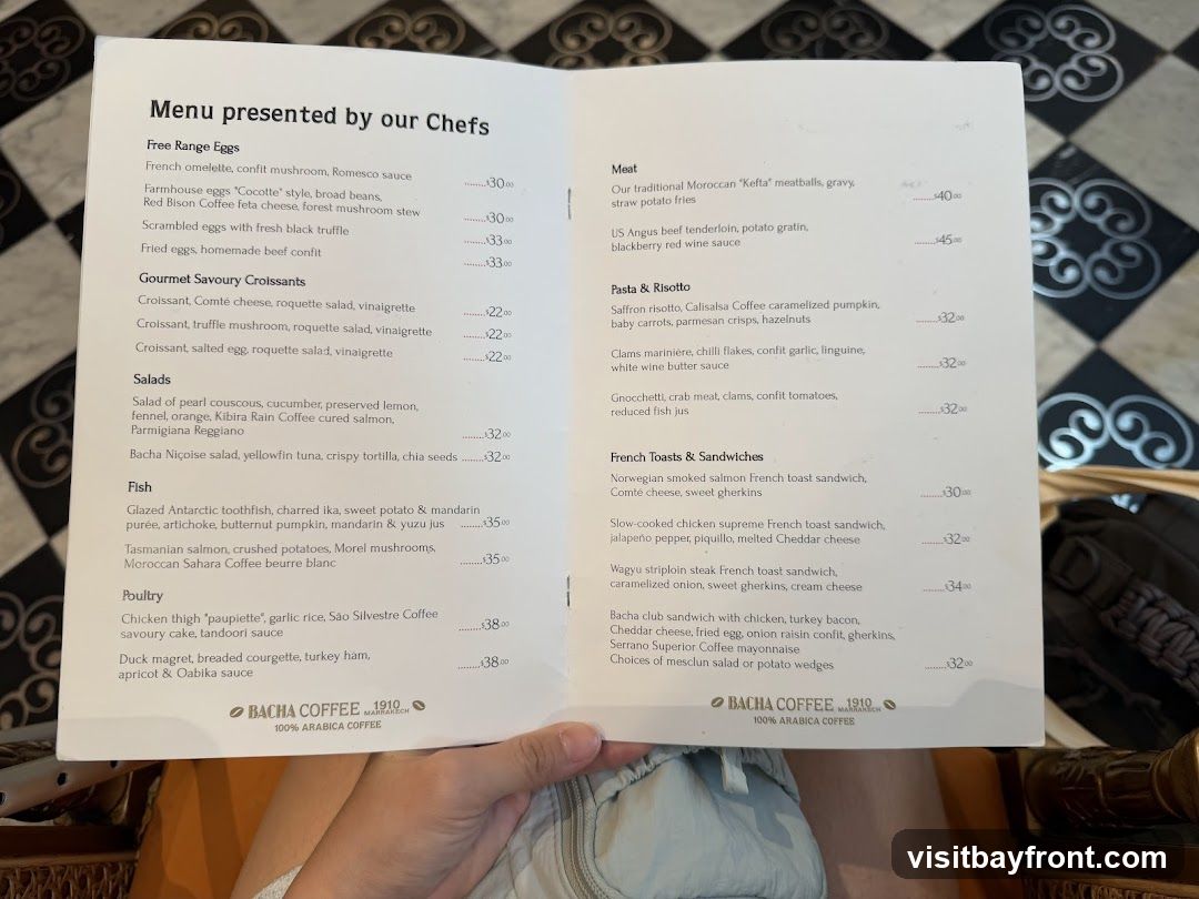Menu presented by our Chefs