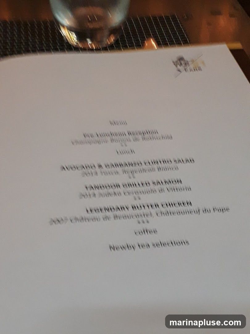 A menu with a logo in the top right corner.