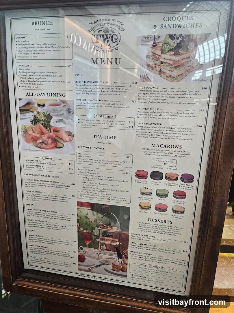 TWG Tea Menu