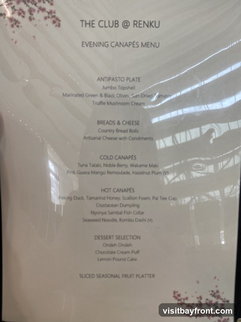 THE CLUB @ RENKU EVENING CANAPÉS MENU