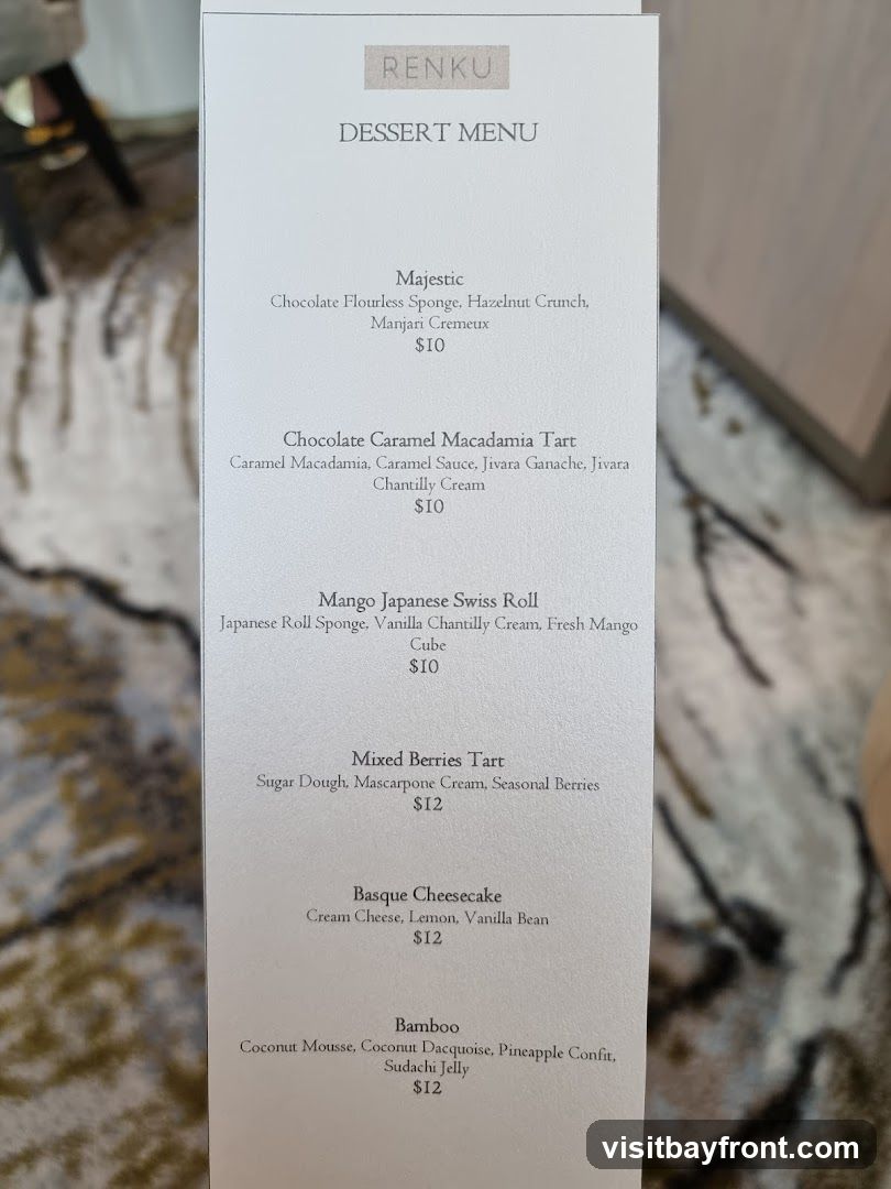 RENKU DESSERT MENU