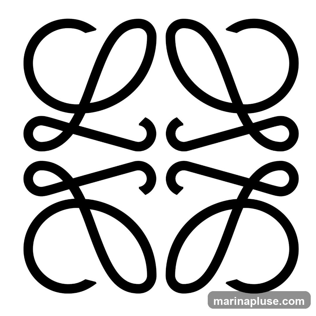 A black and white image of the Loewe logo, which consists of four intertwined 'L' shapes arranged in a square.