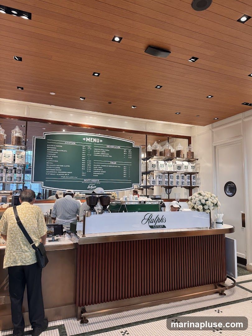 A menu board displaying coffee and beverage options at Ralph's Coffee.