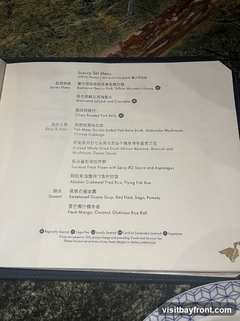 Luxury Set Menu