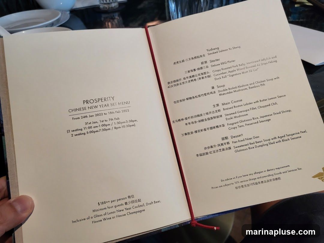 Set menu available from Jan 24th to Feb 15th, 2022. Special pricing and seating times for Jan 31st to Feb 7th. Minimum four guests. Includes a drink.