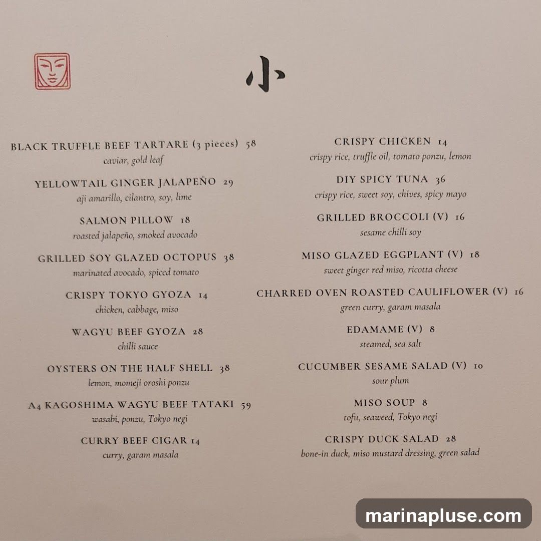 A menu with two columns of dishes and prices.