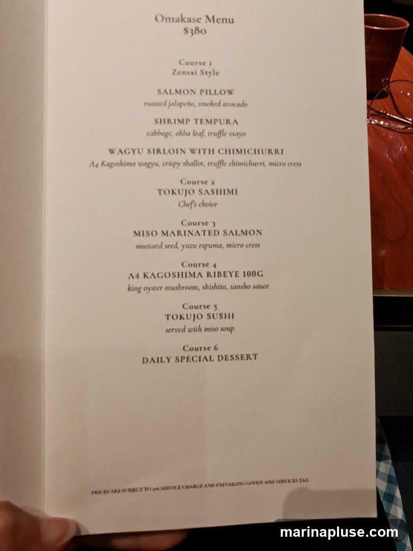 A multi-course tasting menu priced at $380.