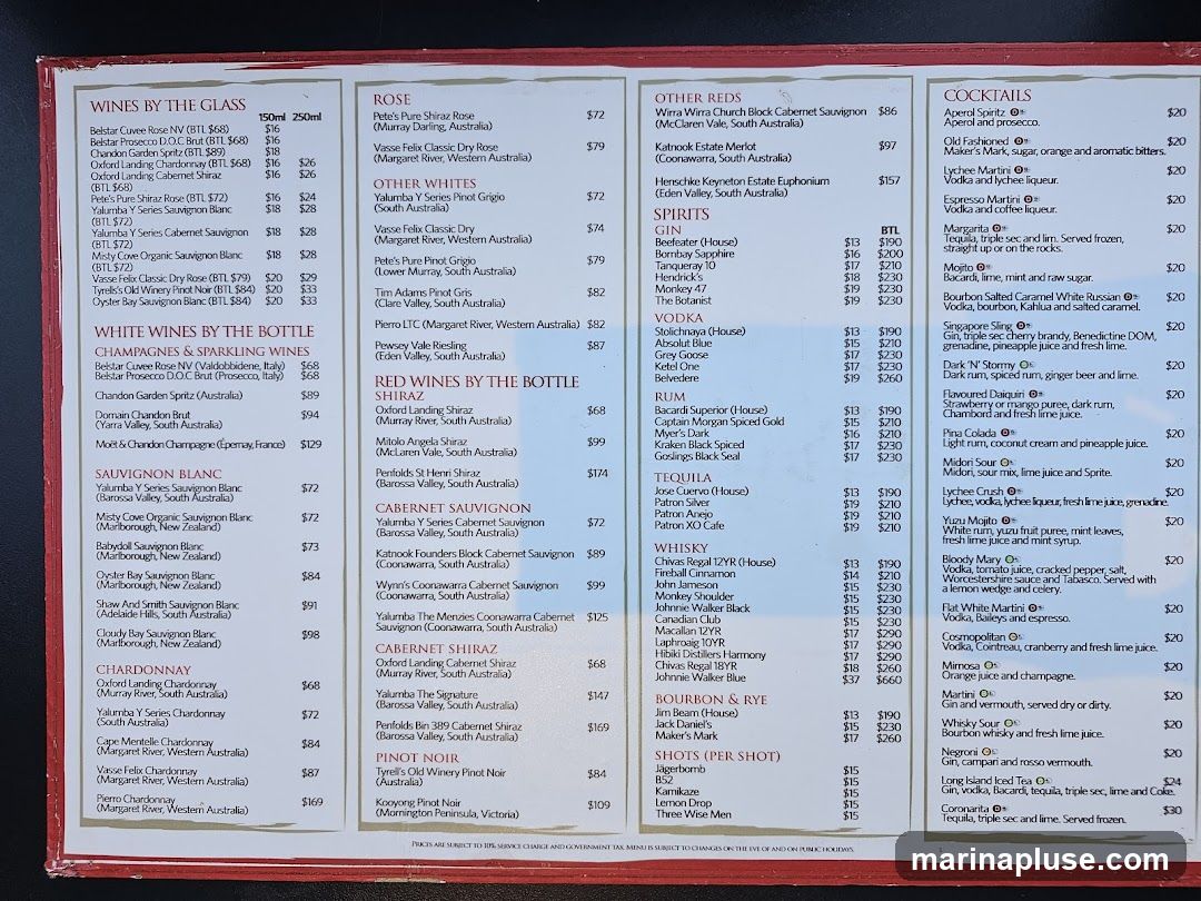 Wines by the glass, other reds, spirits, vodka, rum, tequila, whisky, bourbon & rye, shots, rose, other whites, red wines by the bottle, champagne & sparkling wines, sauvignon blanc, chardonnay, pinot noir, cocktails.
