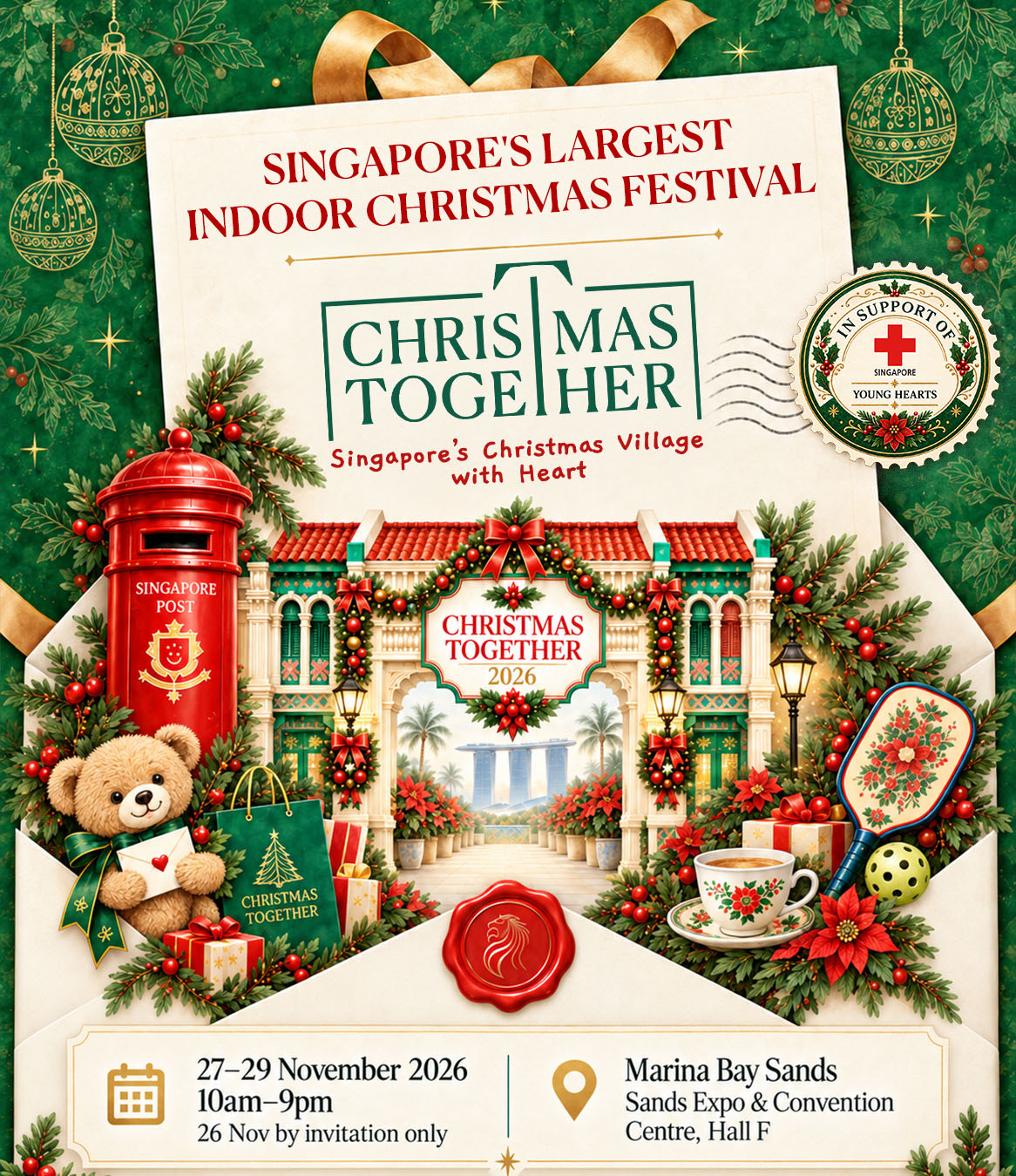 Christmas Together 2026: free indoor village at MBS Hall F, 27 to 29 November
