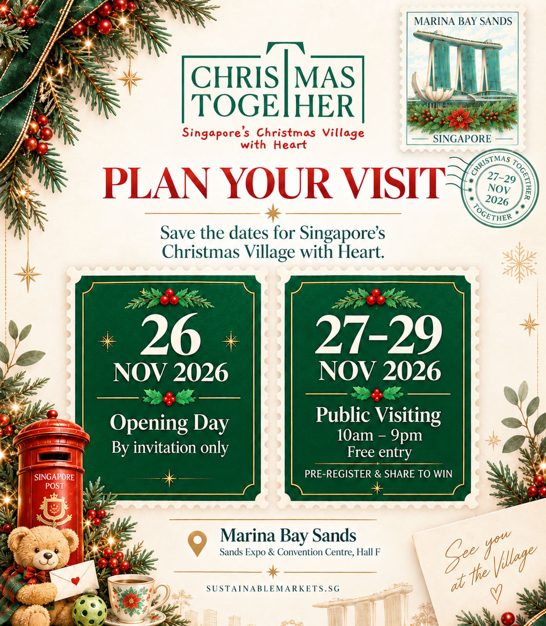 Christmas Together 2026 plan your visit graphic for Sands Expo Hall F