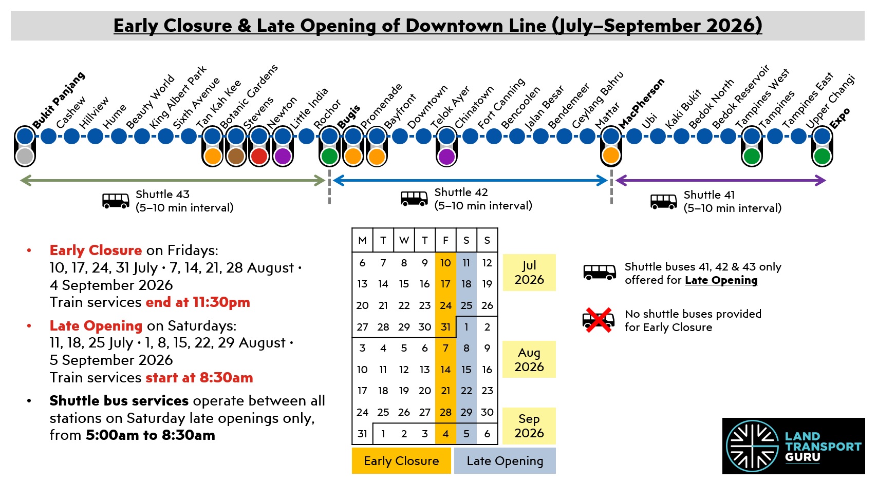 DTL Early Closures Hit Bayfront MRT Every Weekend Through July–September 2026