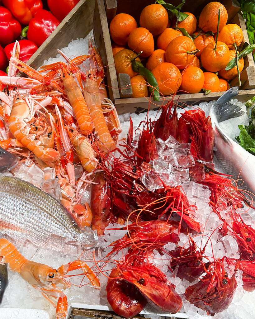 Open seafood market display at estiatorio Milos, Marina Bay Sands