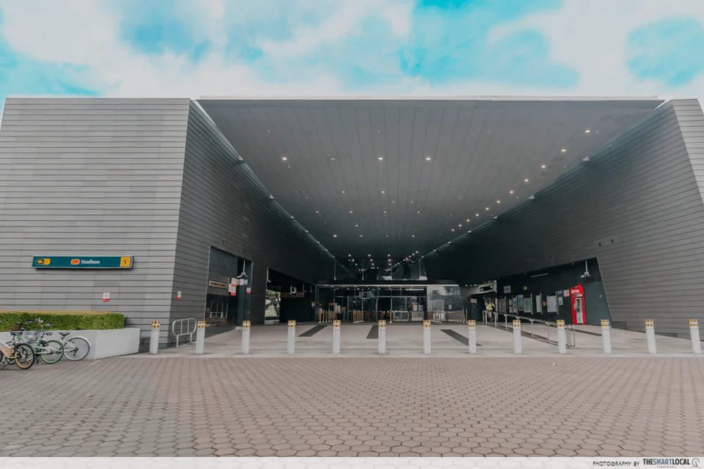 Stadium MRT station on the Circle Line, the closest rail alternative to the National Stadium during NDP 2026 rehearsal road closures